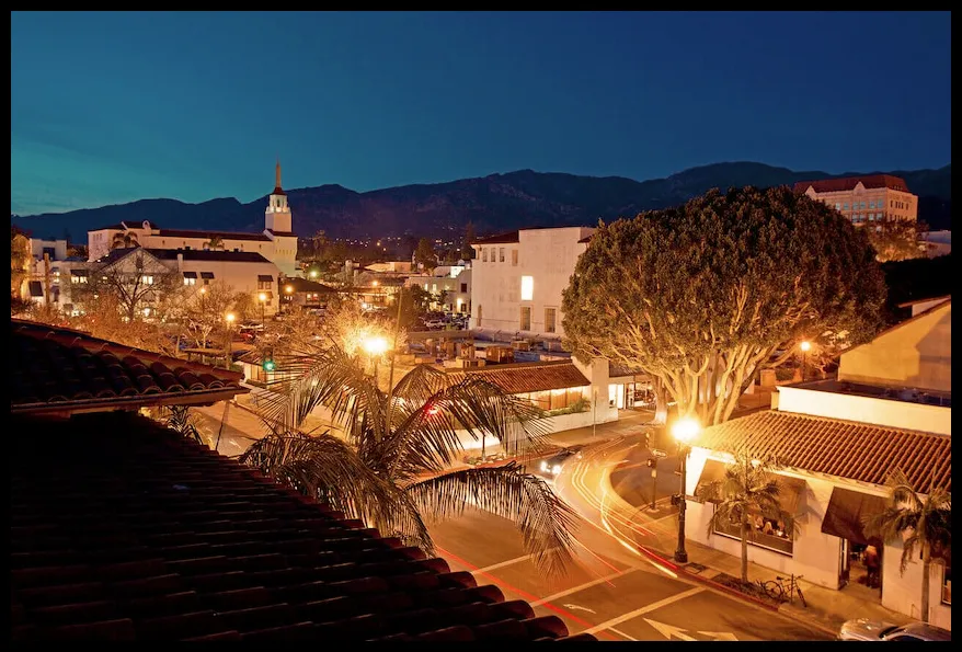 Santa Barbara City Center at Night.
